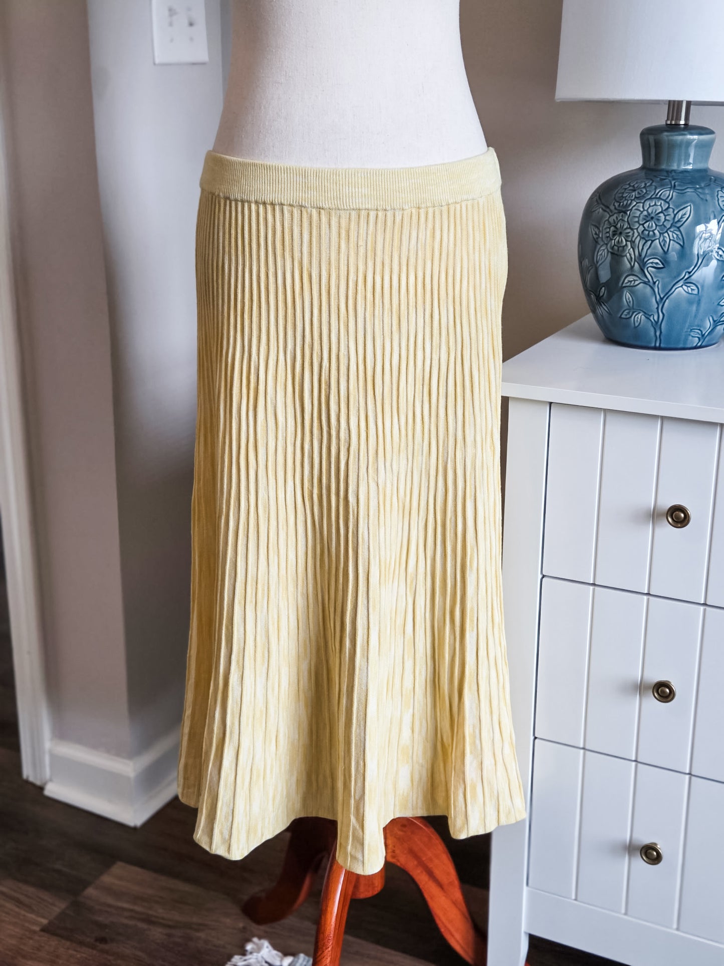 Yellow Ribbed Skirt L