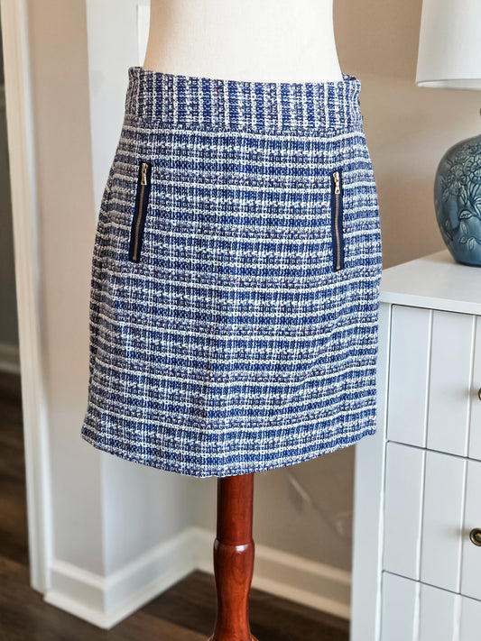 Blue Textured Skirt 2/4