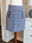 Blue Textured Skirt 2/4
