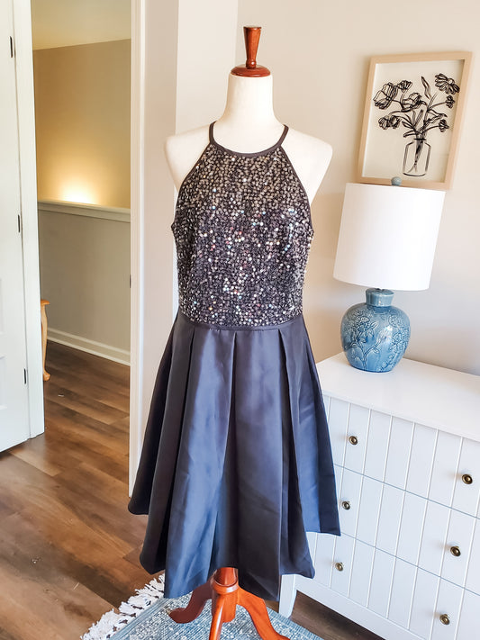 Black Sequined Party Dress 10/12