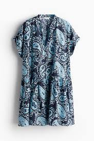 Blue Gray Print Dress M