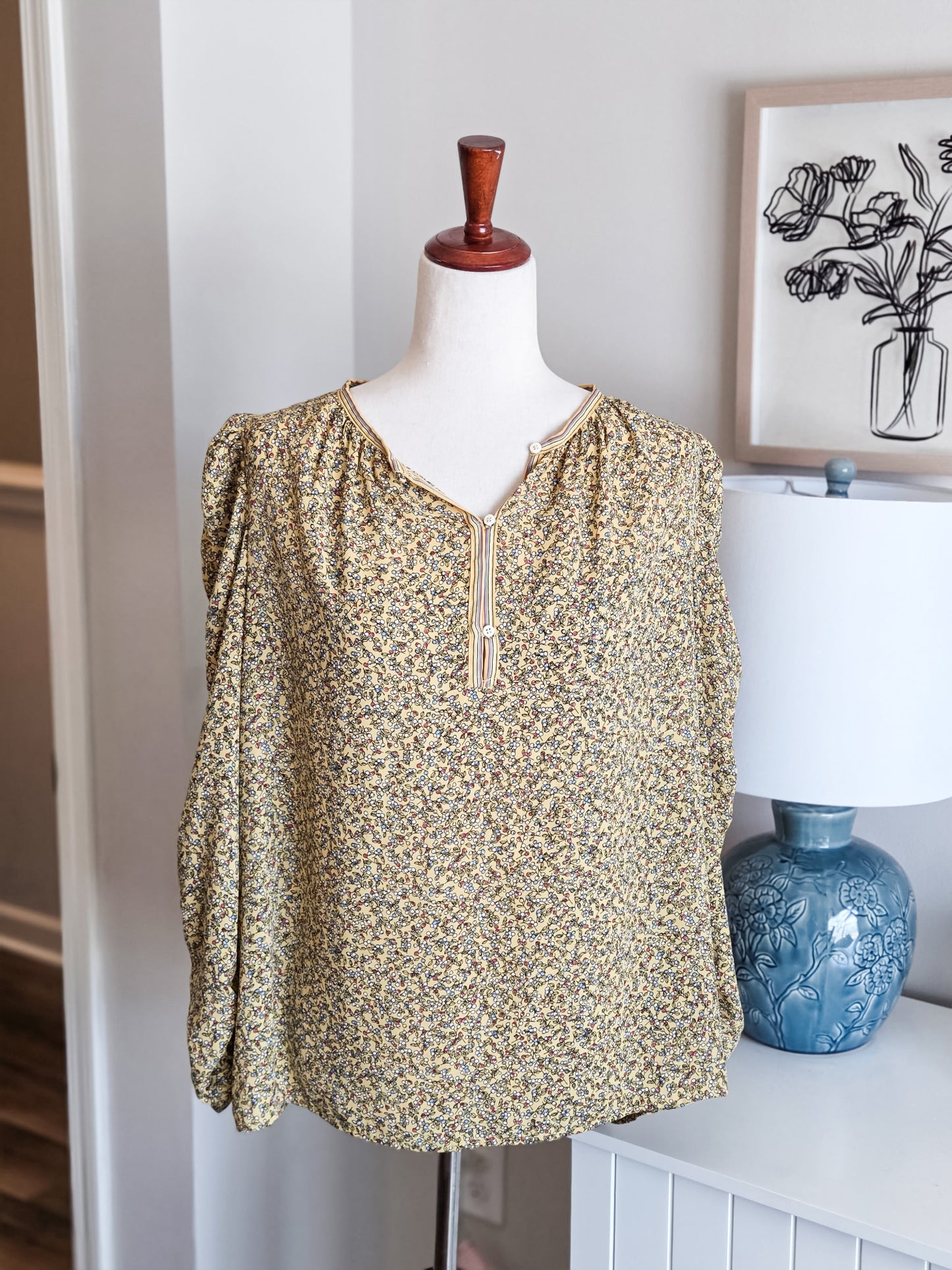 Yellow Floral Blouse XL