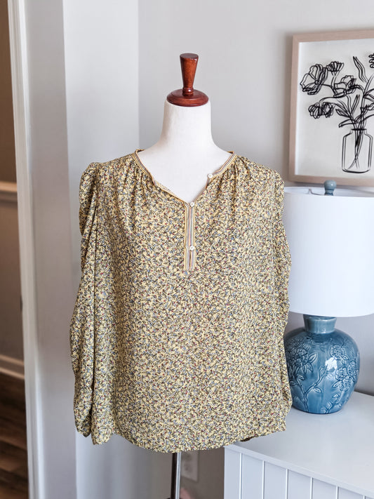 Yellow Floral Blouse XL