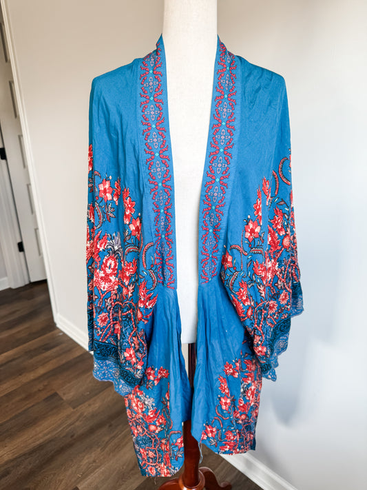 Blue Orange Kimono S/M