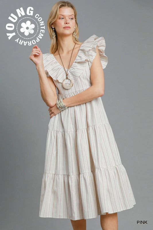 NEW Mauve Striped Dress