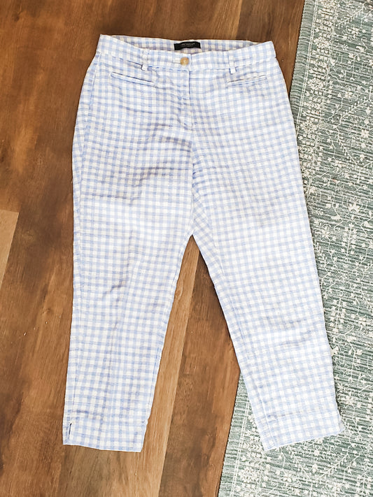 Blue White Checked Pants 6