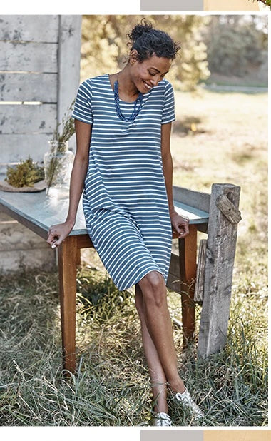 Blue and White Striped Dress MP