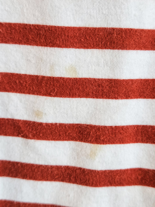 Orange Striped and Floral Top PXL