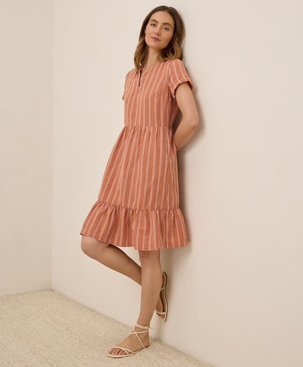 Orange Striped Dress S