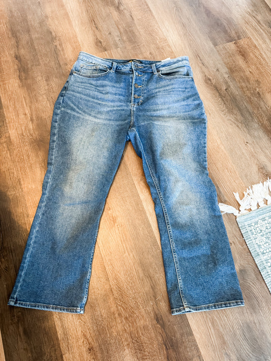 Button Fly High Rise Jeans 14