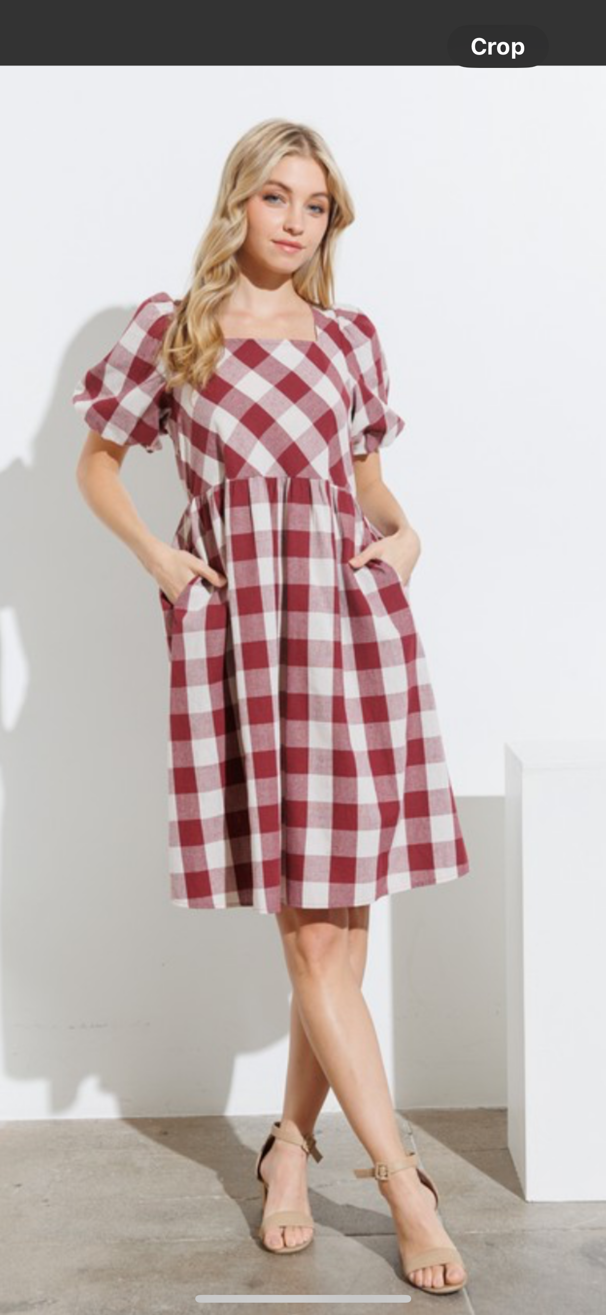 Burgundy Gingham Dress Darby s Dresses