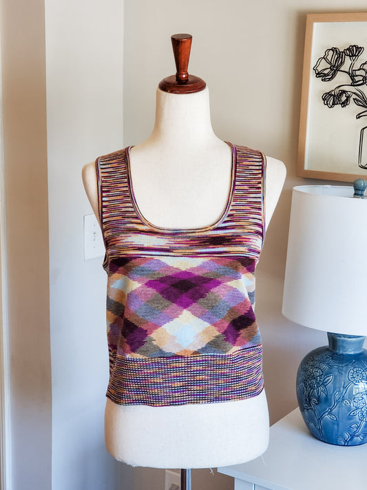 Multi Color Sweater Tank M