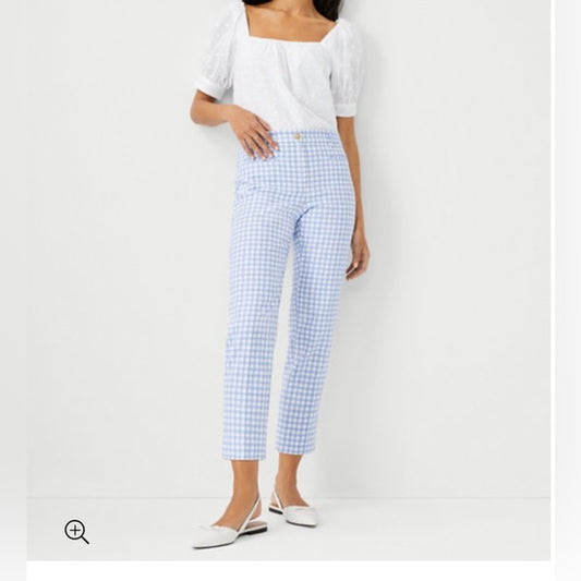 Blue White Checked Pants 6