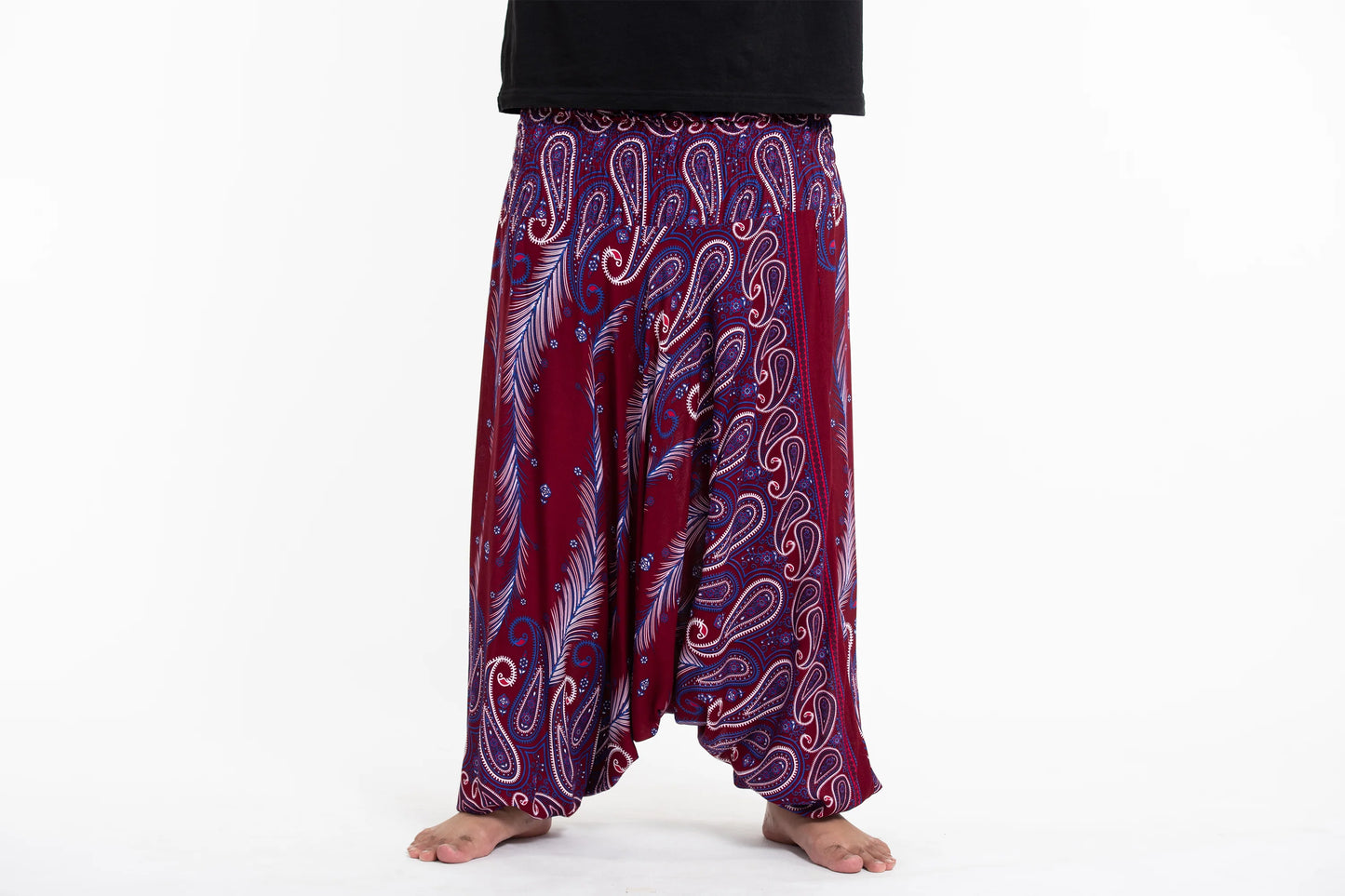 Burgundy Print Harem Pants XL-2X
