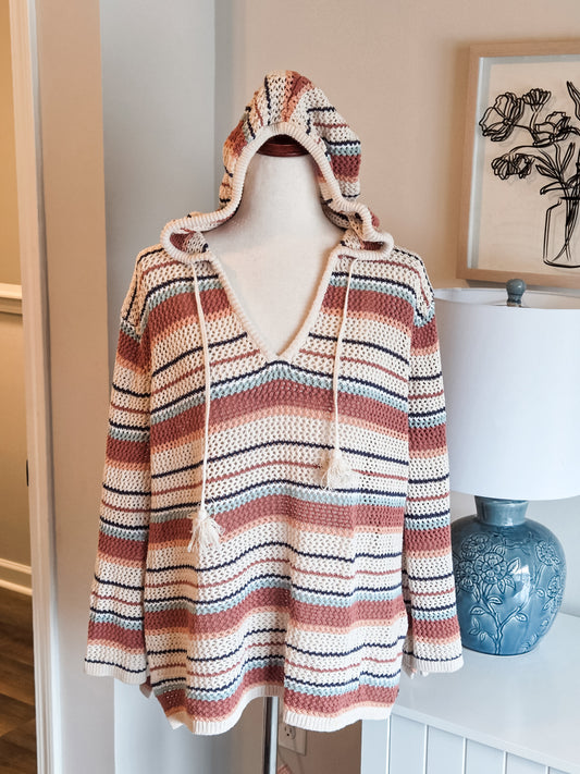 Striped Beachy Hoodie XL