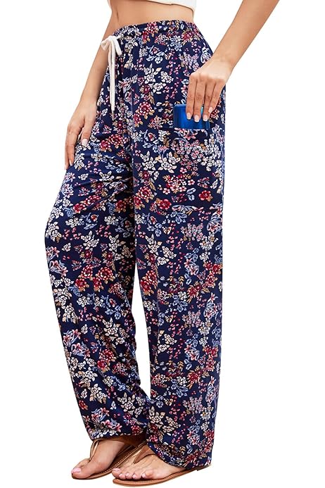 Blue Floral Lounge Pants XL