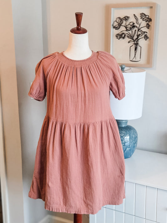 Dusty Pink Cotton Dress XS