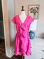Pink V Neck Dress 12