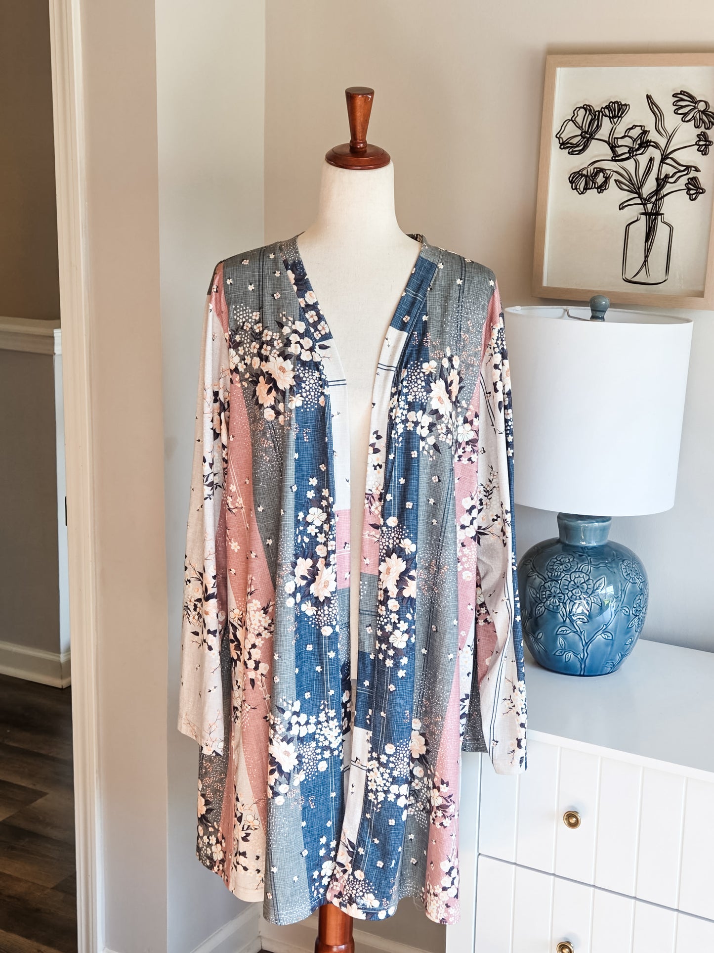 Multi Color Floral Cardigan 2X