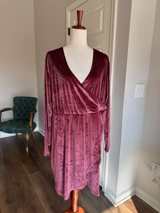 NWT Maroon Velvet Dress XL