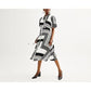Black White Print Dress S