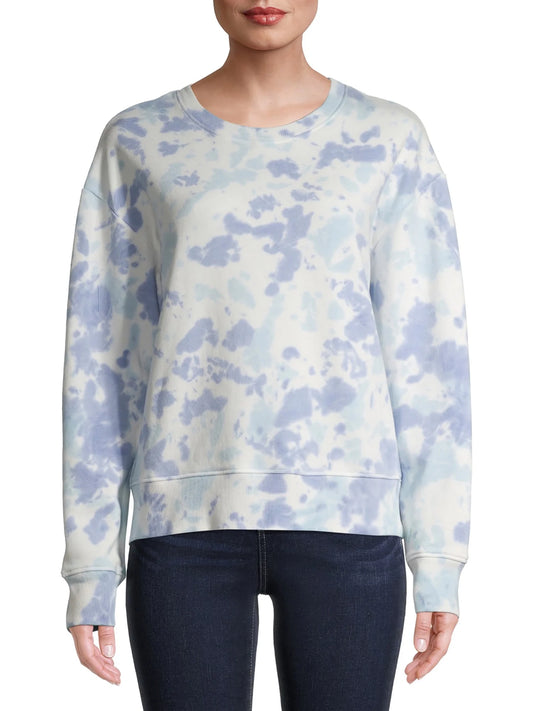 Blue Tie Dye Cotton Pullover L