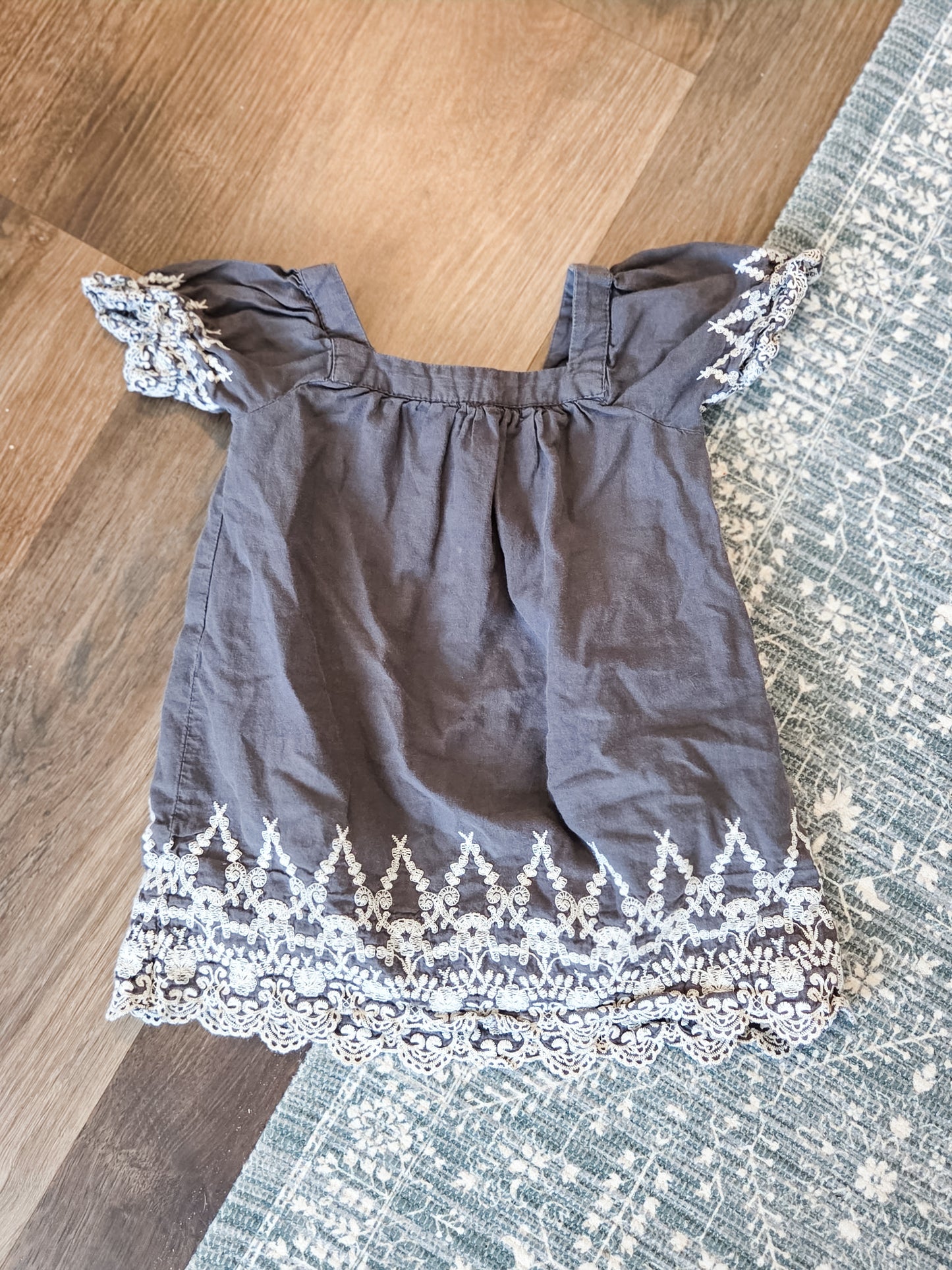 Gray Embroidered Dress 2T