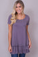 Purple Ruffle Hem Tunic M
