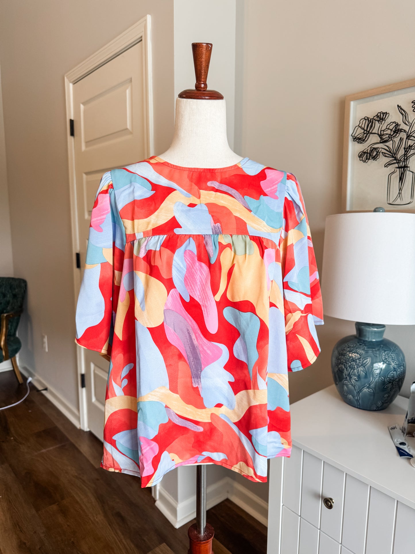 Multi Color Print Top S