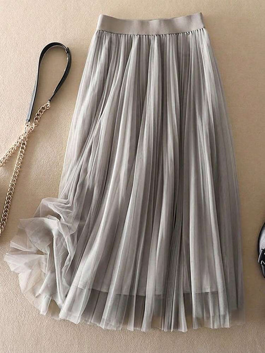 Gray Tulle Maxi Skirt M