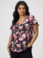 Black Floral Top L
