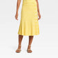 Yellow Ribbed Skirt L