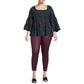 Teal Rust Navy Print Top 2X