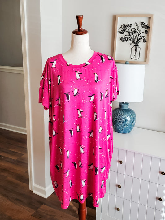 Pink Penguin Nightgown L/XL