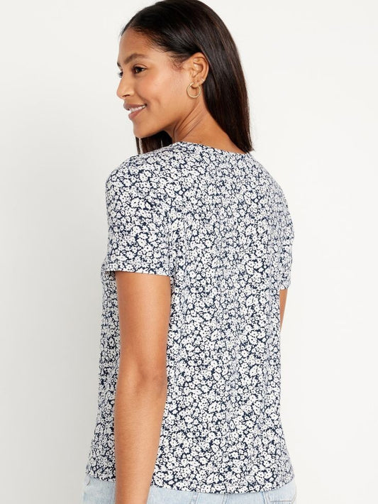Navy Floral Tee M
