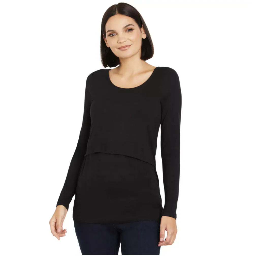 Black Maternity/Nursing Top S