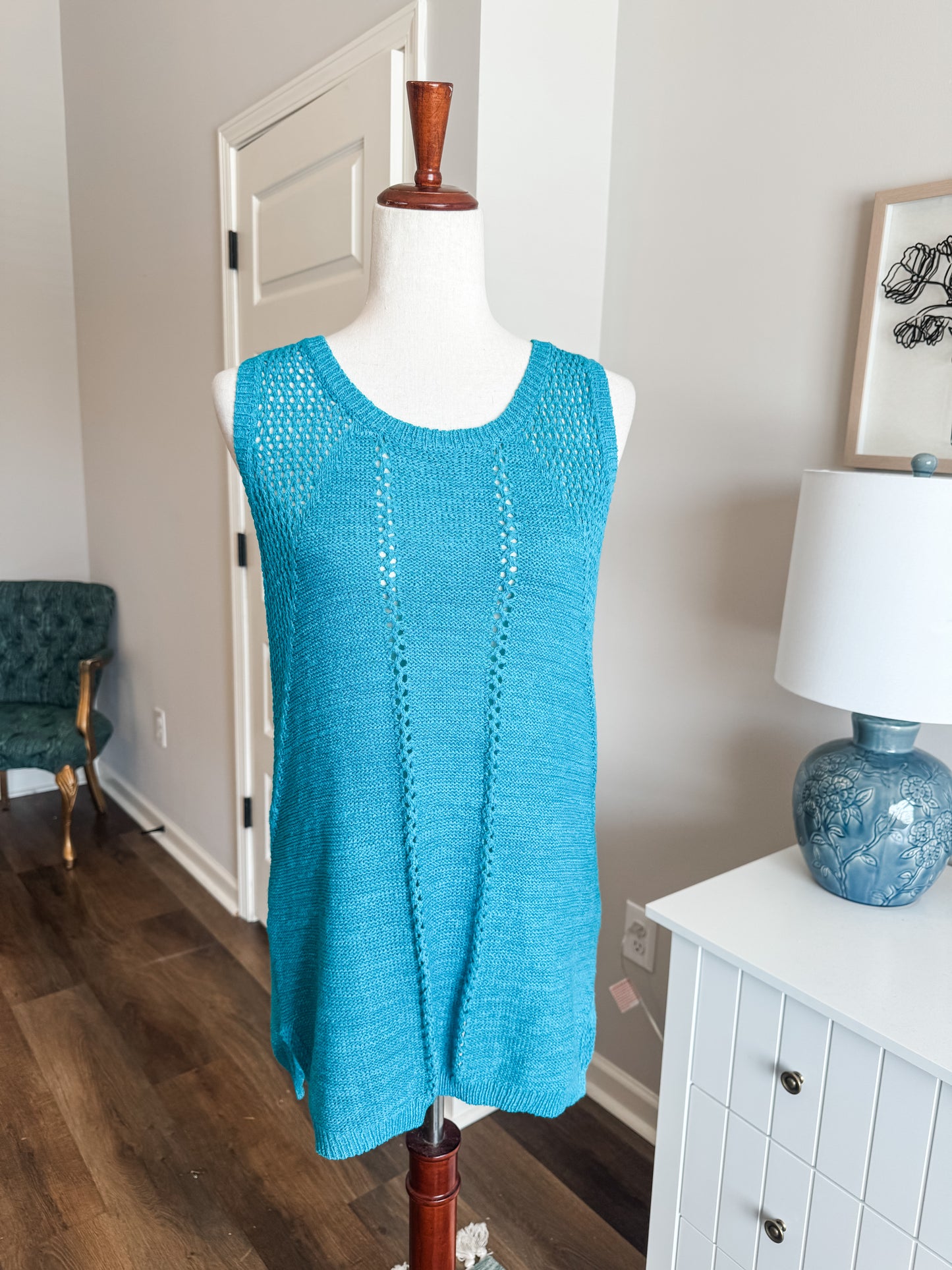Turquoise Sweater Tank S