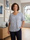 Blue White Print Cotton Tee XL