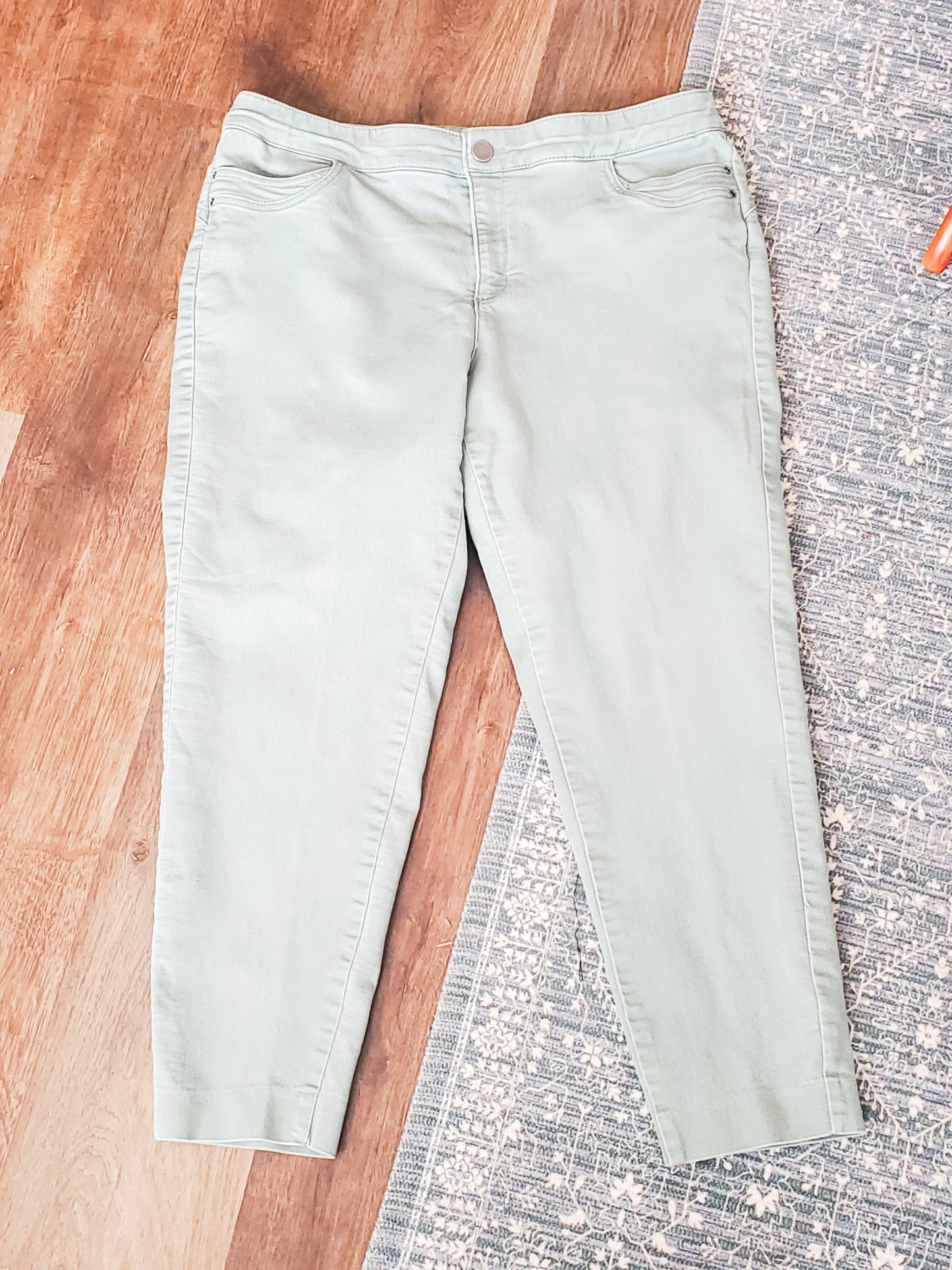 Green Skinny Pants 14W