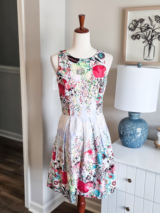 Multi Color Floral Dress 4