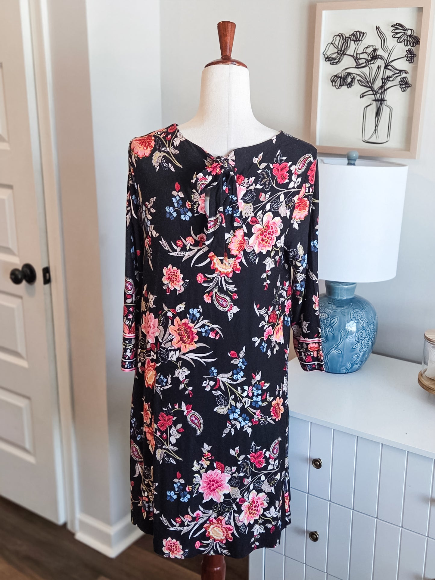 Black Floral Dress M