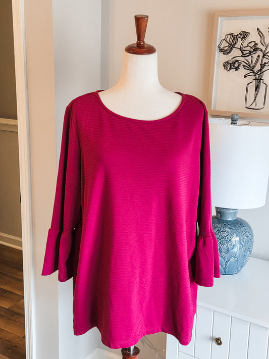 Magenta Ribbed Top XL