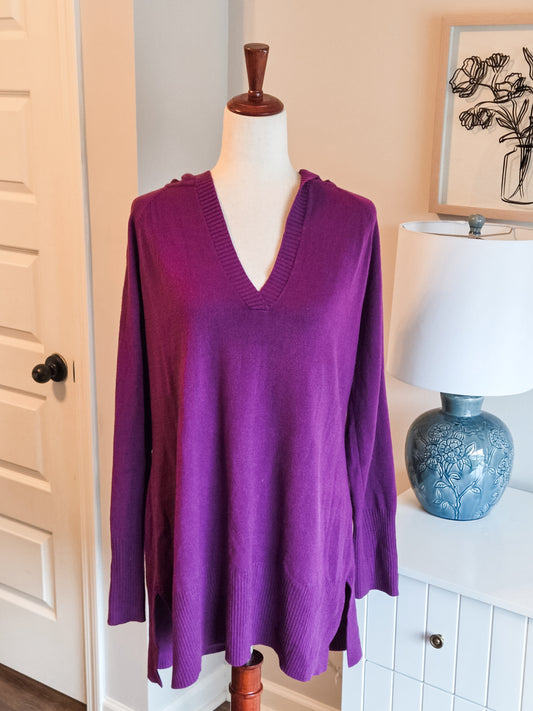 Purple Hooded Sweater XL