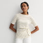 Tan White Striped Top M